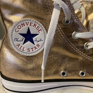 New Metallic gold Converse all starts in size 8